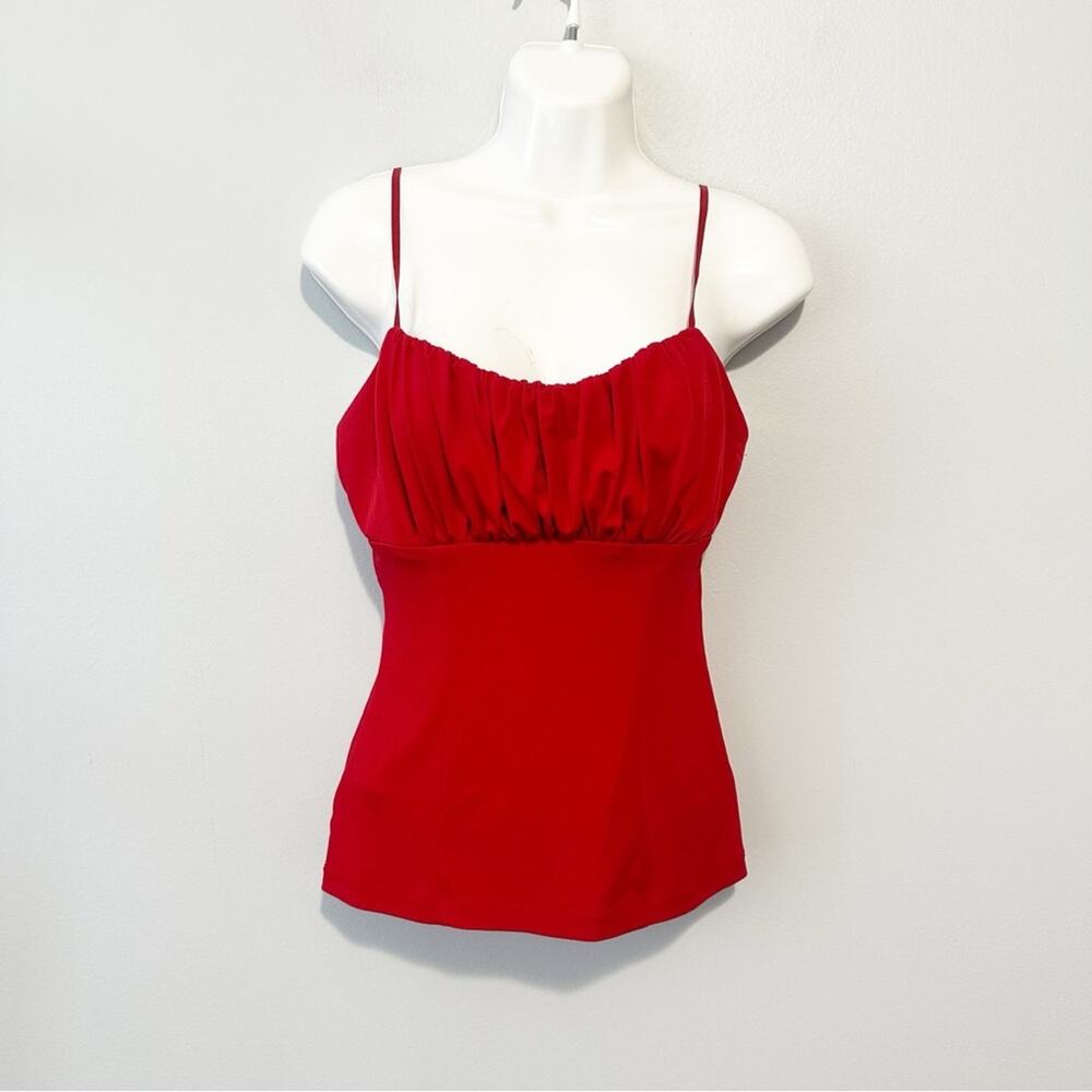 Miss Bisou Red ruched bust Women's Camisole tank top size medium Y2K